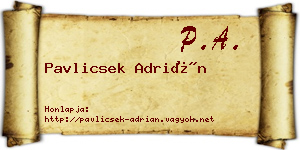 Pavlicsek Adrián névjegykártya